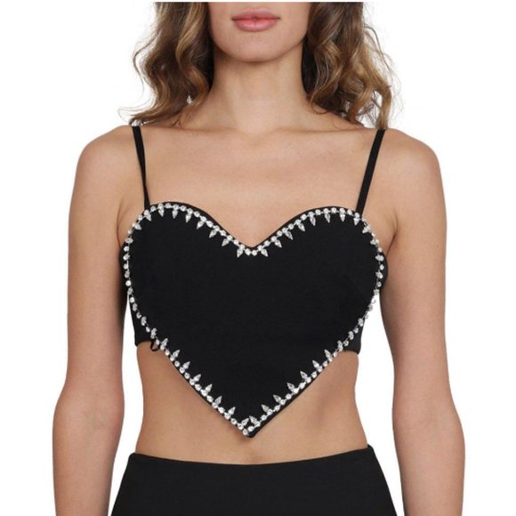 AREA Tops - AREA Heart-shaped Embellished Top